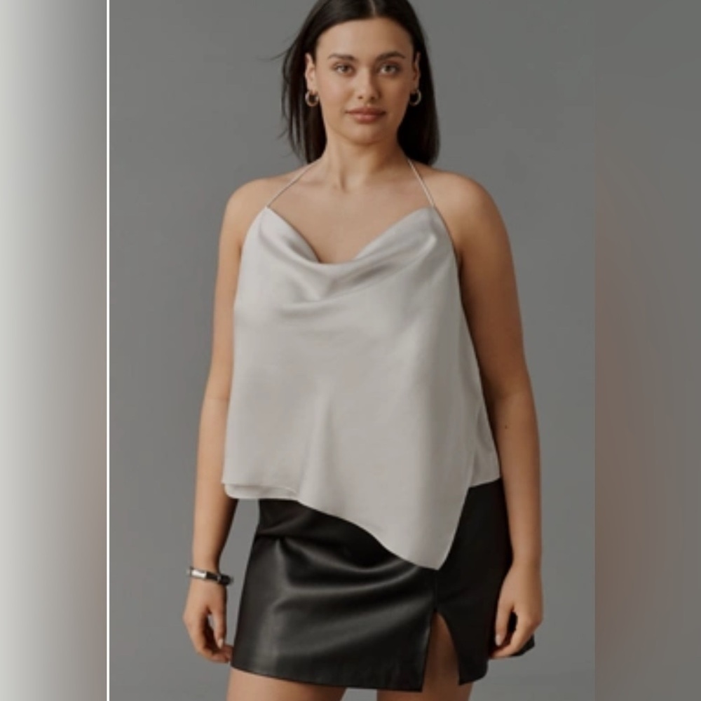 Anthropologie women’s Size 3X SUNDAY BROOKLYN COWL-NECK SATIN TANK TOP summer